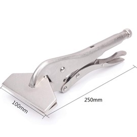 Dtacke Locking Pliers Adjustable Wear Resistant Flat Head Vise Locking Grip Pliers Multifunction Welding Clamps Hand Tools (10 inch)