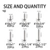 Rrina 214Pcs 304 Stainless Steel Button Head Torx Security Screws