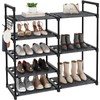 CSXGBAB Black Tubes Closet Shoe Rack, 5 Tier Oxford Fabric