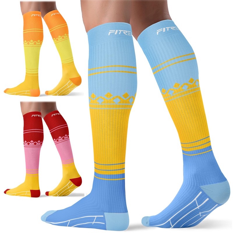 FITRELL 3 Pairs Compression Socks for Women and Men 20-30mmHg-