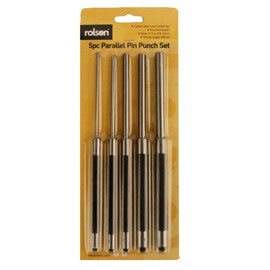 Rolson 26269 8-inch Parallel Pin Punch Set in Pouch - 5 Pieces
