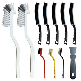 DUSCOKE 11PCS Car Cleaning Brush Set, Hard Bristle Tire Crevice Wash Brushes, Short-Handle Auto Wheel Rim Detailing Brush, Universal Car Cleaner Supplies Accessories for Interior & Exterior (Style A)