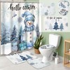 Teenyyou 4 Pcs Christmas Shower Curtains Set with Non Slip