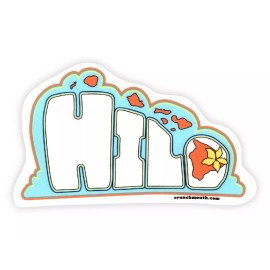 Crunchmouth Hilo Laptop Sticker | Hilo Hawaii Sticker | Vinyl Decals | Water Bottle Sticker - 4 in