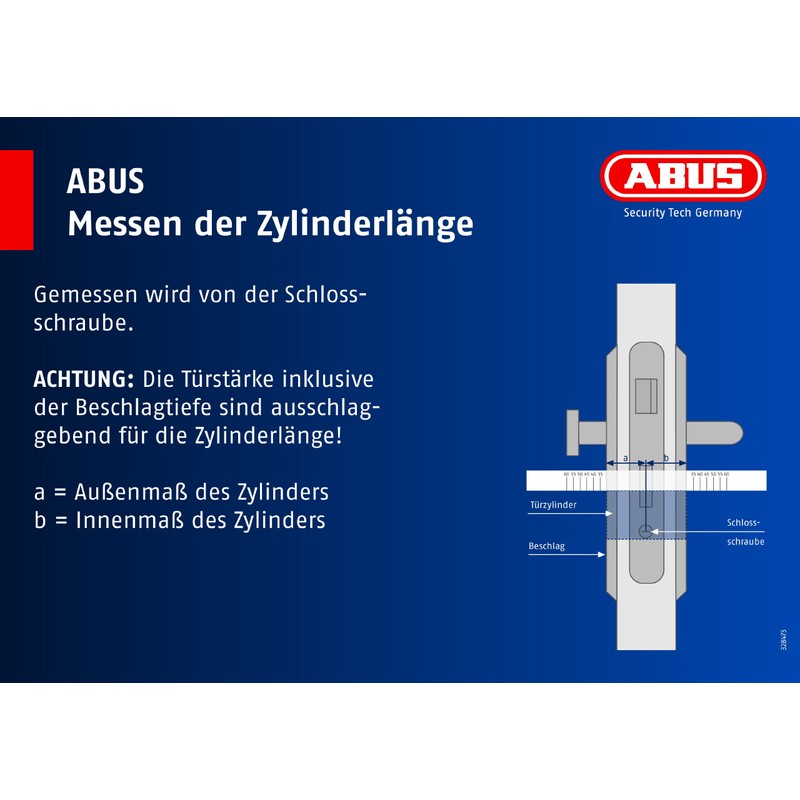 ABUS 195679 Door Cylinder Type XP2 S Nickel 40/45