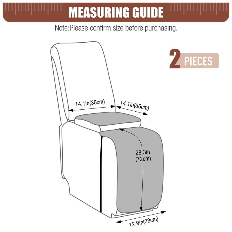 VANSOFY 1-Piece Extra Large Additional Recliner Console Cover, Console Covers