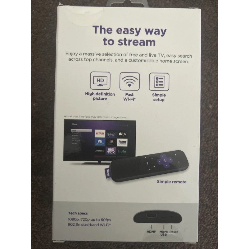 Roku Express HD Streaming Media Player with Remote 3960R New
