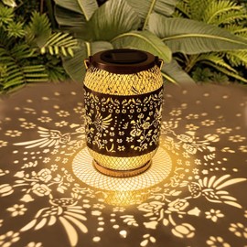 Solar Lantern Outdoor Waterproof,Birthdays Gifts for Women Mom Grandma,Hummingbird Garden Decor,Metal Hanging Solar Lights Decorative for Christmas,Thanksgiving,Backyard,Patio,Porch,Lawn