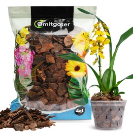 Omitgoter Orchid Bark 2qt, Natural Pine Bark Mulch for Plants, Great for Orchids, Succulents, Cactus, Bonsai, Ideal for Houseplant Mulch