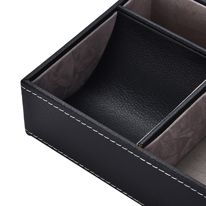 Multi functional PU Leather Desktop Stationery Business Office Supplies Storage