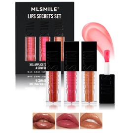 Glow Reviver Lip Oil, 3 Pieces, Non-Sticky, Shiny Lip Gloss for Full-Like Lips, Hydrating Lip Care Tinted Lip Oil, Shimmer Liquid Lipstick Gift Set for Christmas, Thanksgiving Set