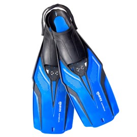 MARES Nateeva Snorkeling Fins | Open Heel Swimming Flippers for Adults & Juniors, Blue, Large/X-Large