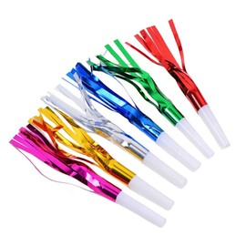 Honbay 30pcs Glitter Fringed Metallic Noise Maker Birthday, New Year Party Noisemaker, Blowouts Whistles Party Favours