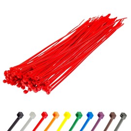 GTSE 14 Inch Red Heavy Duty Zip Ties, 100 Pack, 120lb Strength, UV Resistant Nylon Cable Ties, Self-Locking 14" Tie Wraps