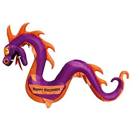 Air Blown Inflatable 12' Purple Serpent Snake Dragon Yard Decoration
