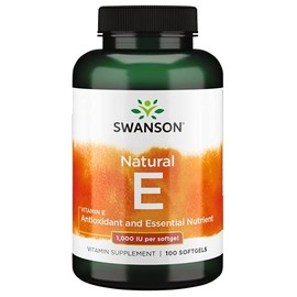 Swanson Vitamin E - Natural Vitamin Supplement Promoting Cardiovascular Health - Natural Formula Delivering Essential D-Alpha Tocopherols - (100 Softgels, 1000 IU Each)