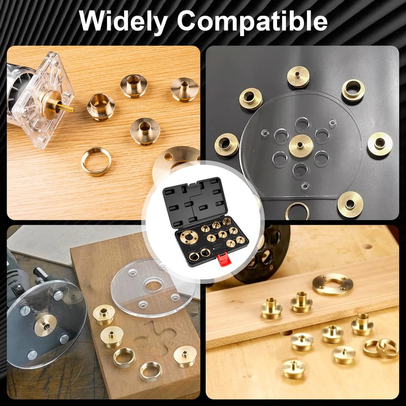 11Pcs Brass Router Bushing Guide Set, Router Template Guide with