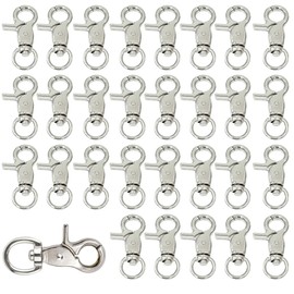 Allazone 30 PCS Lobster Clasp Trigger Snap Hooks, 360 Degree Swivel Spring Buckle Metal Swivel Clips for Pet Cages Chains Keychains Swivel Clip Hooks Lanyard Snap Hook Purse Clip