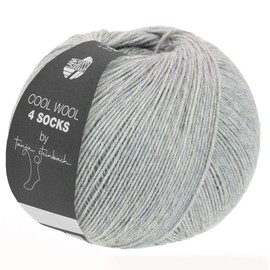 LANA GROSSA Cool Wool 4 Socks, Merino Sock Yarn Made from Multiple Twisted Single Threads, Hand Knitting Yarn Made of 75% Virgin Wool (Extra Fine Merino), 100 g Wool for Knitting and Crocheting, 420 m