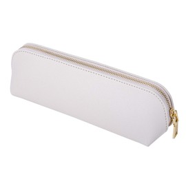 Fyore Pencil Case, PU Leather Pencil Case, Small Pencil Case with Zip, beige, Fashion