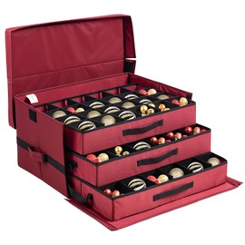 CHENGWEI Christmas Ornament Storage Box with Dividers,72-4 Inch Holiday Large Telescoping Ornaments Storage Containers,Pop Up Decoration Storage Organizer Oversized Ball Bulb Decor Storage Container