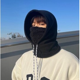 Winter Hooded Neck Warmer Balaclava Hat for Fishing & Hiking (Fleece) LF1014 Free Size/Gray 5ea