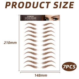 7 Sheets/77 Pairs 4D Hair-Like Eyebrow Tattoo Stickers,Stick on Eyebrows,Tattoo Eyebrow Sticker，Waterproof Natural Fake Eyebrow Sticker,Long Lasting Eyebrow Grooming Shaping Perfect for Women (Brown)