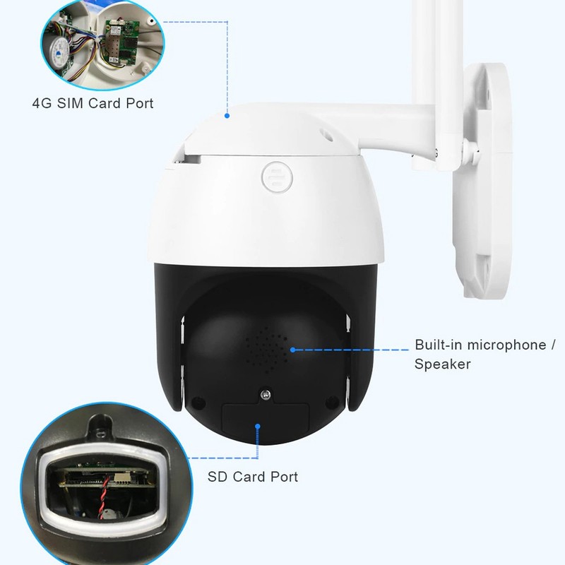 1080P 4G Wifi PTZ Camera IP66 Waterproof Night Vision Two
