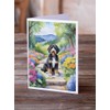 Caroline's Treasures Bernedoodle Spring Path Greeting Cards Pack of 8