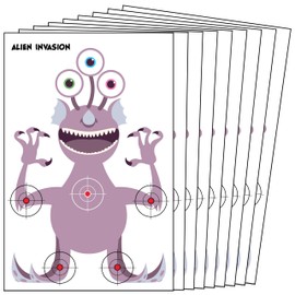 Freedom Gun Target 25 Pack Paper Shooting Targets for Gun Ranges, Rifles, Handguns, Pistols, BB Guns, Full Color Alien Invasion Fun Shooting Targets (23x35)