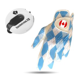 Men’s Golf Glove Colorful with Golf Score Counter Left Hand Right Handed with Ball Marker Value Pack Set, Weathersof Grip Soft Comfortable, Fit Size S M L XL Blue (White, Medium, Worn on Left Hand)