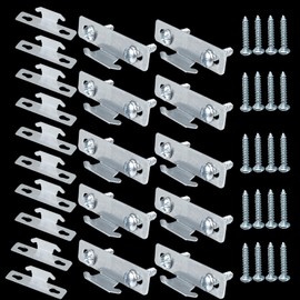 Kowibcl - Ganchos para barra de cortina, soporte para barra de cortina, 20 soportes para barra de cortina con tornillos, ganchos para barra de cortina individuales montados en la pared para oficina en