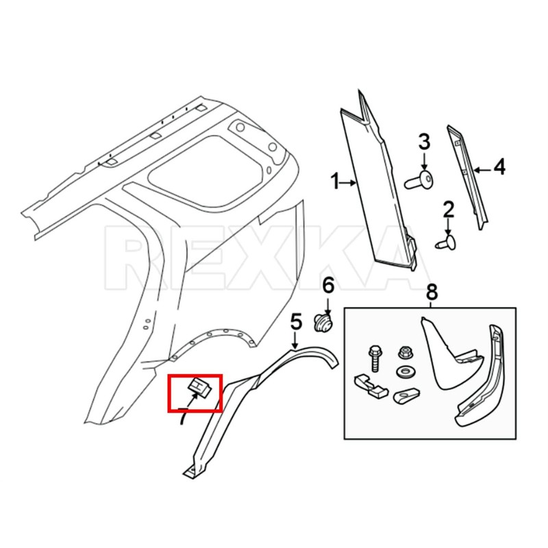 Rexka 25pcs Wheel Arch Molding Clip LR082683 for Land Rover