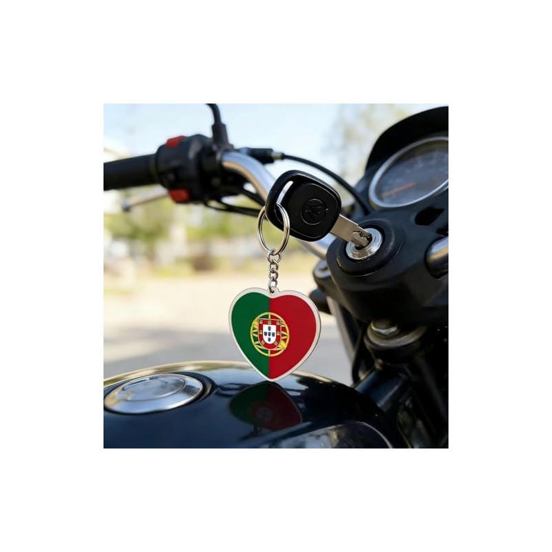 JAVD Paquete de 2 llaveros con bandera de Portugal, Portugal,