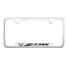 Corvette C8 Z06, 50 State Chrome Plated License Plate Frame with Four mounting Holes.