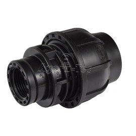 Agora-Tec PE Fitting Coupling 32 mm x 3/4 Inch Internal Thread (24.2 mm) for PE Pipe 32 mm Black
