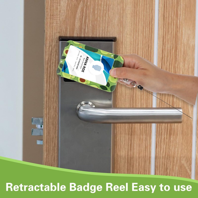 Amabro Badge Holder with Strap, Retractable ID Roll Clip with