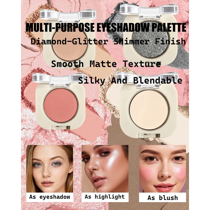 Single Nude Eyeshadow Palette Matte Dark Brown,Smooth Velvet Pressed Powder
