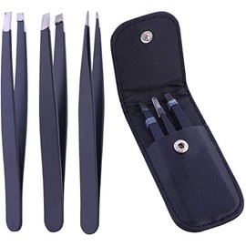 Stadux Professional Eyebrow Tweezers Set for Facial Hair Women, Stainless Steel Tweezers for Men & Women, Precision Tips Tweezers for Grooming Facial Hair, Plucking Brows and Ingrown Hair