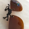 Blue Block Clip - On Sunglasses Amber/Brown Lenses New Old