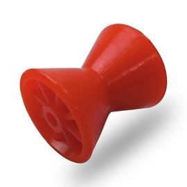 COLOFULWAY 4" Boat Trailer Roller Poly Bow Roller with Spoke fits 1/2" Shaft, Polyurethane(Red)