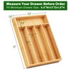 LotFancy Bamboo Kitchen Drawer Organizer, 9.5 Inch Silverware Tray for