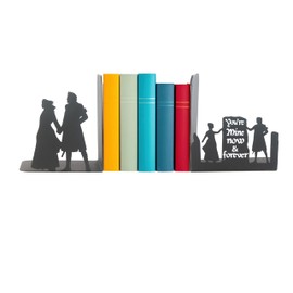 Outlander Themed Metal Bookend, Romantic Silhouette Design, You're Mine Now & Forever, Decorative Outlander Bookends, Lovers Silhouette Book Stand, Gift for Couple, Love Story, Jamie and Claire Fraser