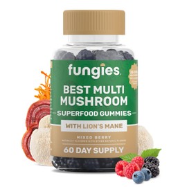 Fungies Multi Mushroom Gummies for Men & Women - Mushroom Supplement Includes Lion’s Mane, Cordyceps, Reishi, Chaga, Shiitake, Maitake & Turkey Tail - Gelatin-Free, Gluten-Free & Vegan Gummy Vitamins