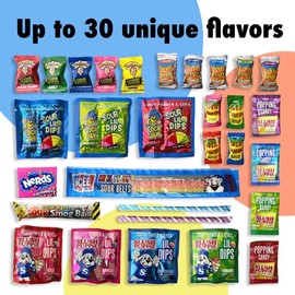 Sour Candy Sampler Pack, Up to 30 Flavors | 60 Total Sweet Snack Bonbon Candies