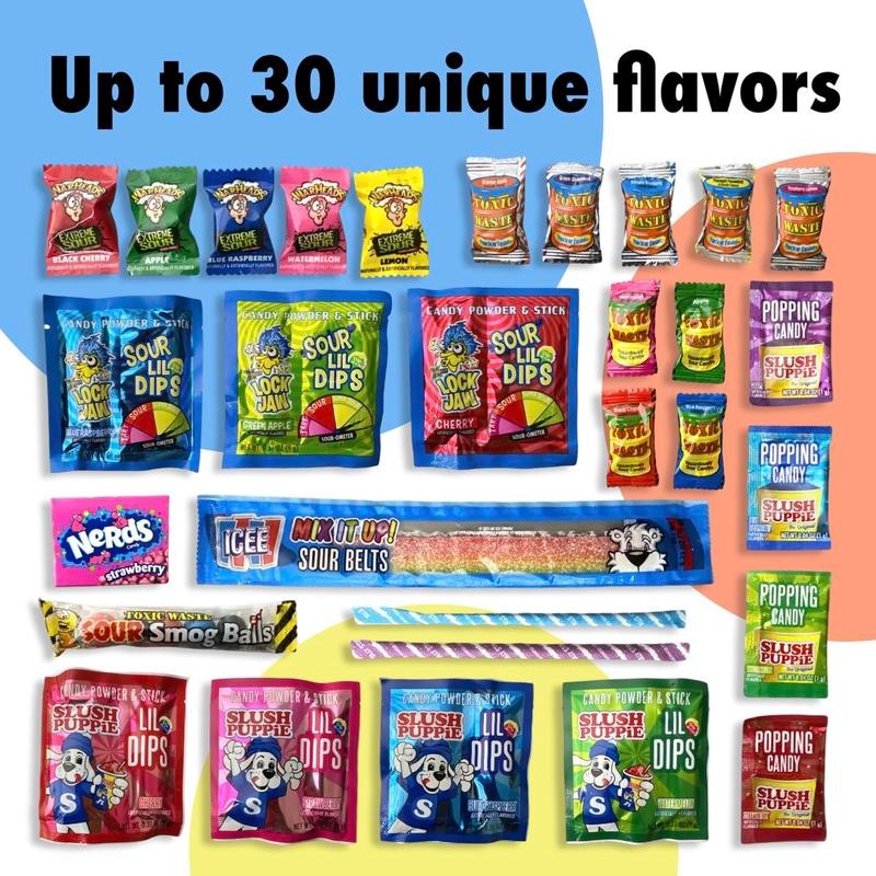 Sour Candy Sampler Pack, Up to 30 Flavors | 60