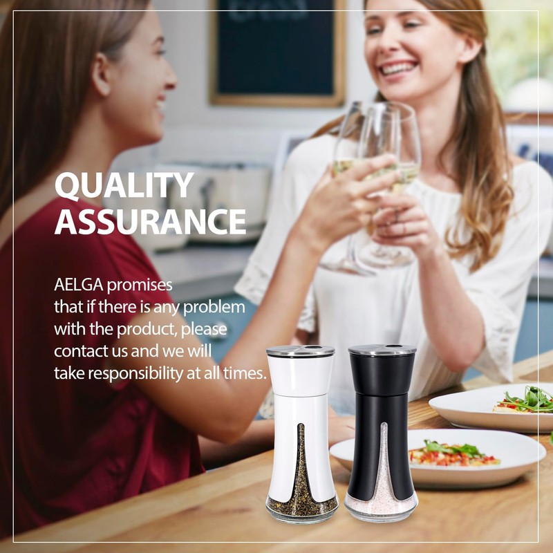 Aelga Farmhouse Salt and Pepper Shakers - Salt Shaker with