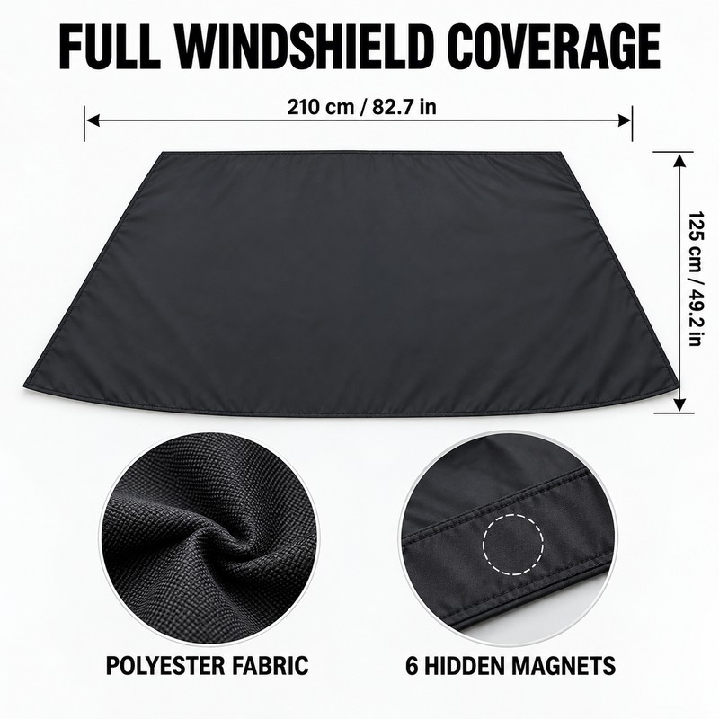 Universal Magnetic Windshield Snow Cover, 83 x 49 Inch Anti-Frost