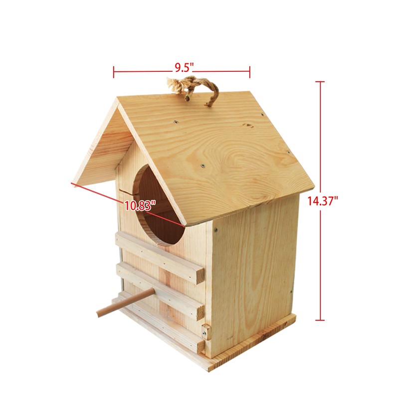 Owl Nesting Box for Outdoors - Weatherproof Handmade Wooden Bird