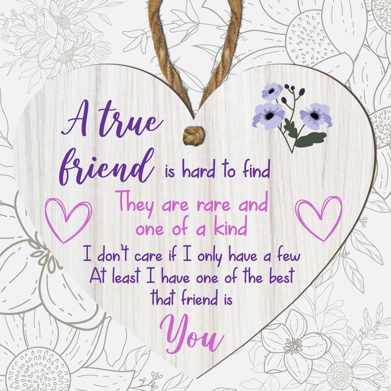 Friendship Heart Plaque – MDF Wood | "A True Friend"